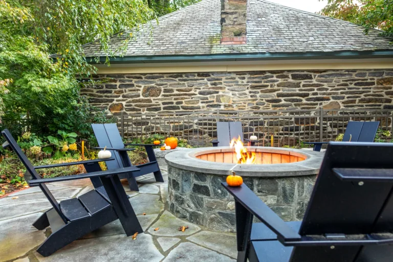 Fire Pit Seating Area with Flagstone Patio in Narberth PA