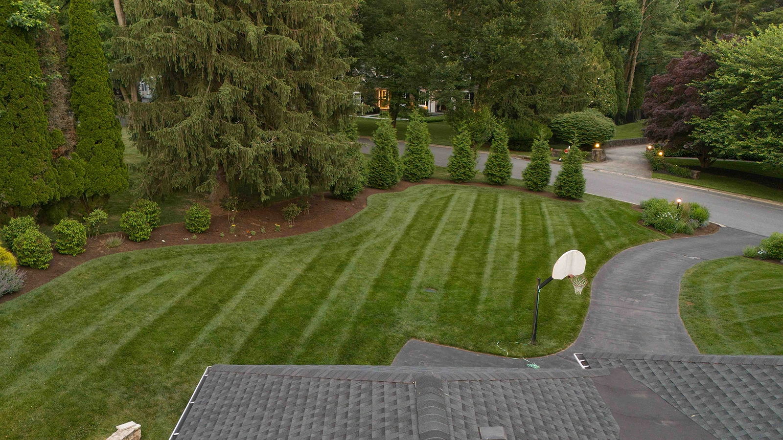 Perfect Green Lawn With Lawn Stripes in Gladwyne PA