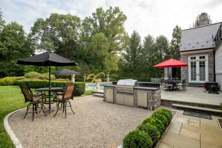 Custom Built Outdoor Kitchen by the Pool in Bryn Mawr, PA