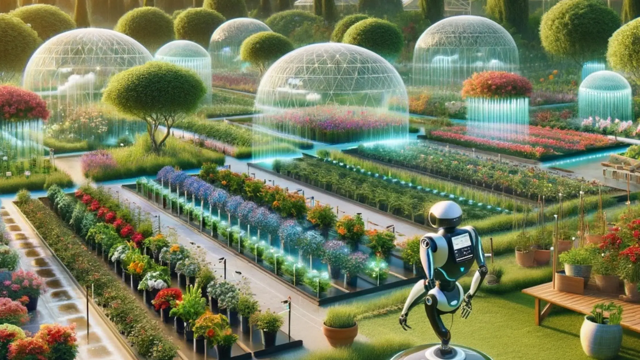 Futuristic AI Landscaping Nursery